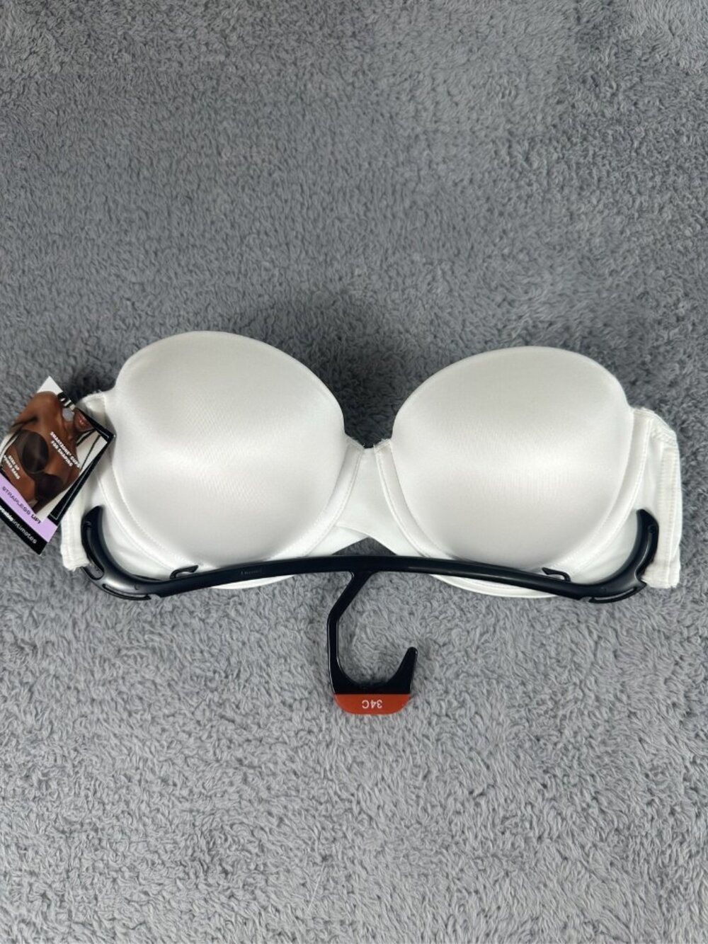 Maidenform Women's Stay Put Strapless Push Up Underwire Bra White 34C